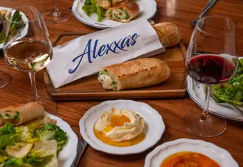 Various food on table at Alexxa's at Paris Las Vegas