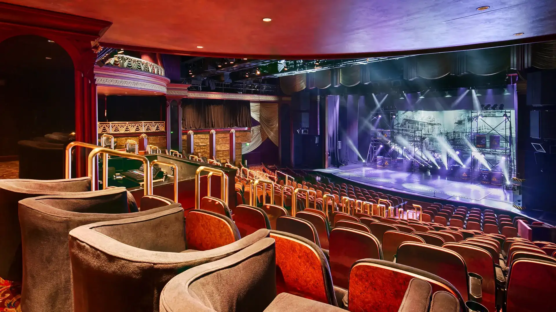 View of the stage from the audience.