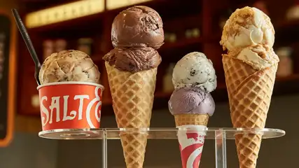 Salt & Straw ice cream in a cup and in cones