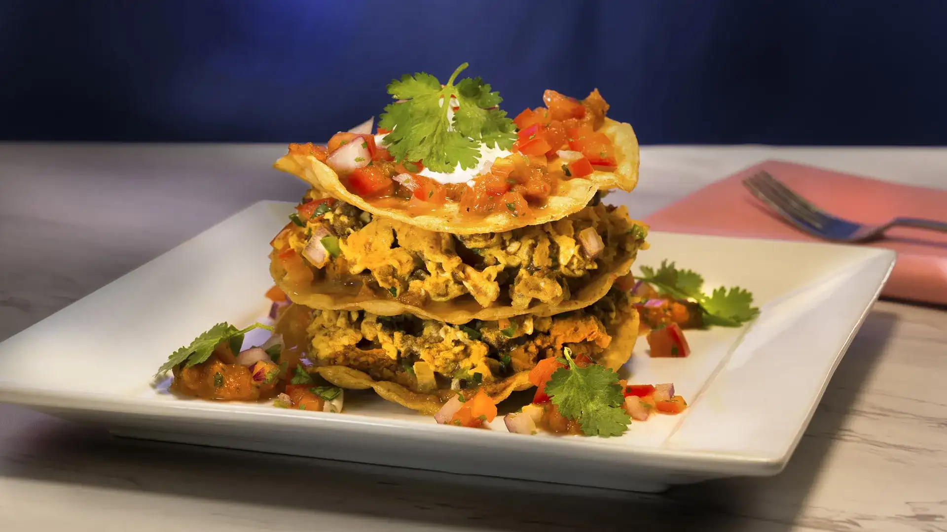 Plate of Huevos Rancheros.