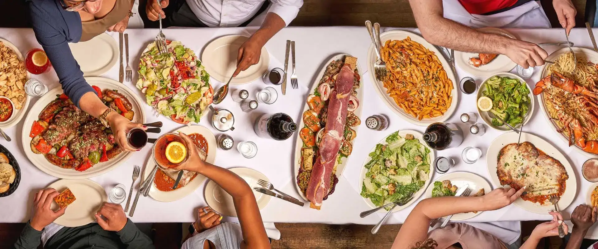 Spread of food from Carmine's.