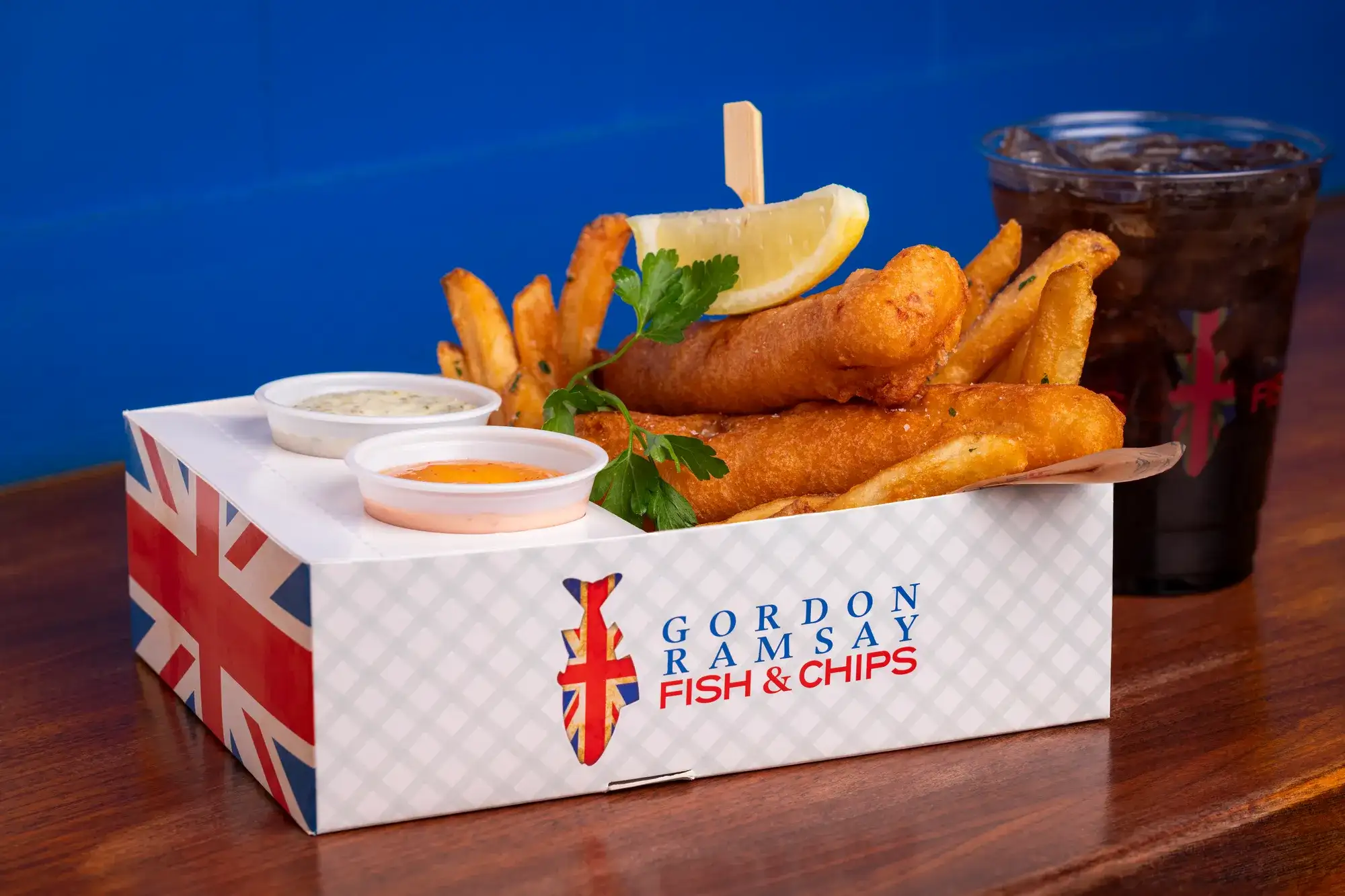 Fish and Chips Box at Gordon Ramsay Fish & Chips