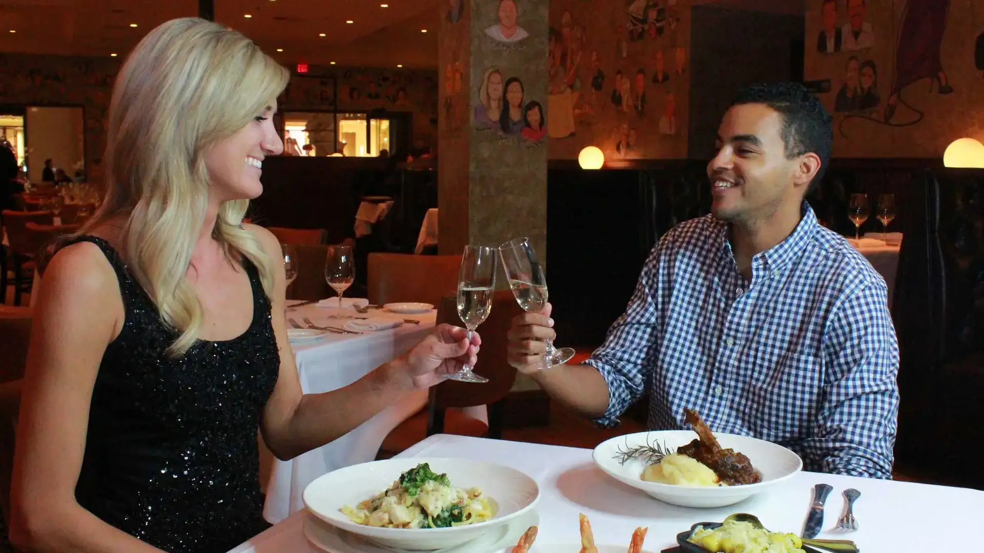 Couple dining at The Palm.