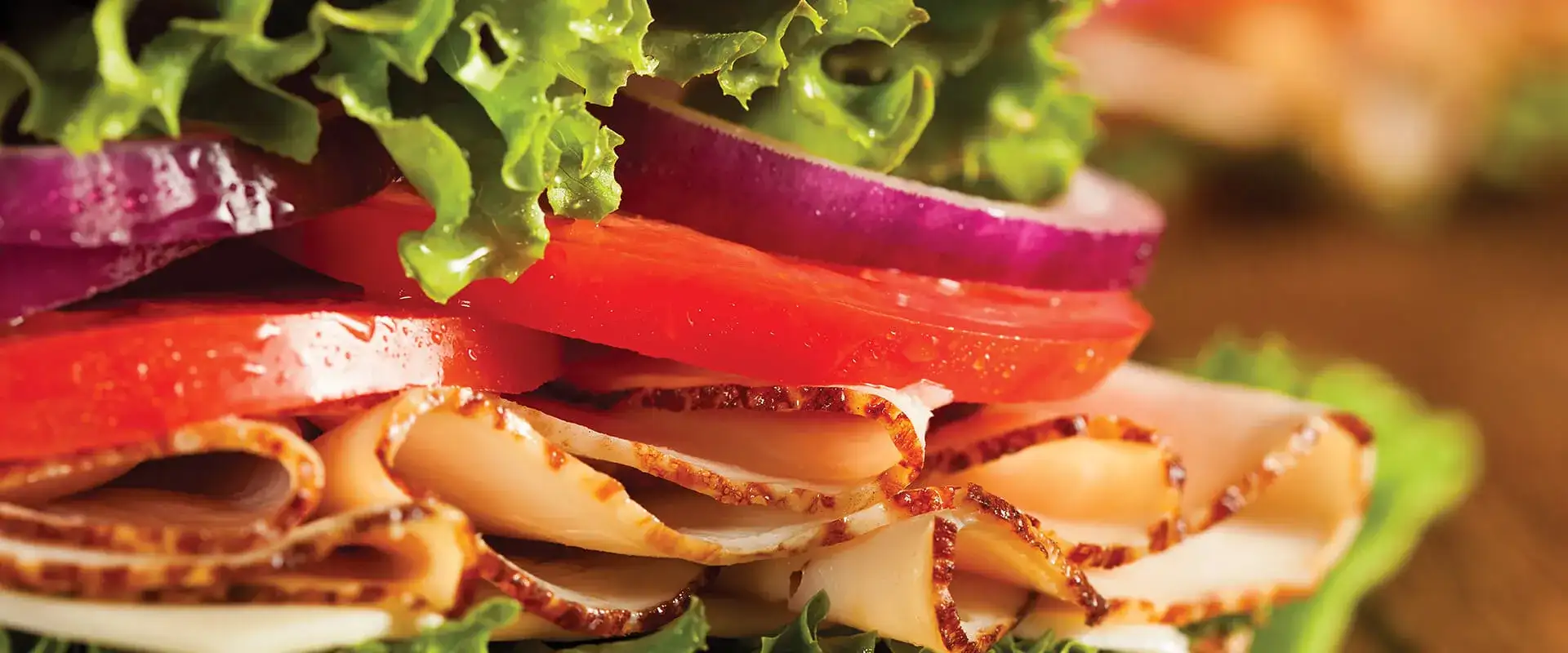 Club sandwich close-up.