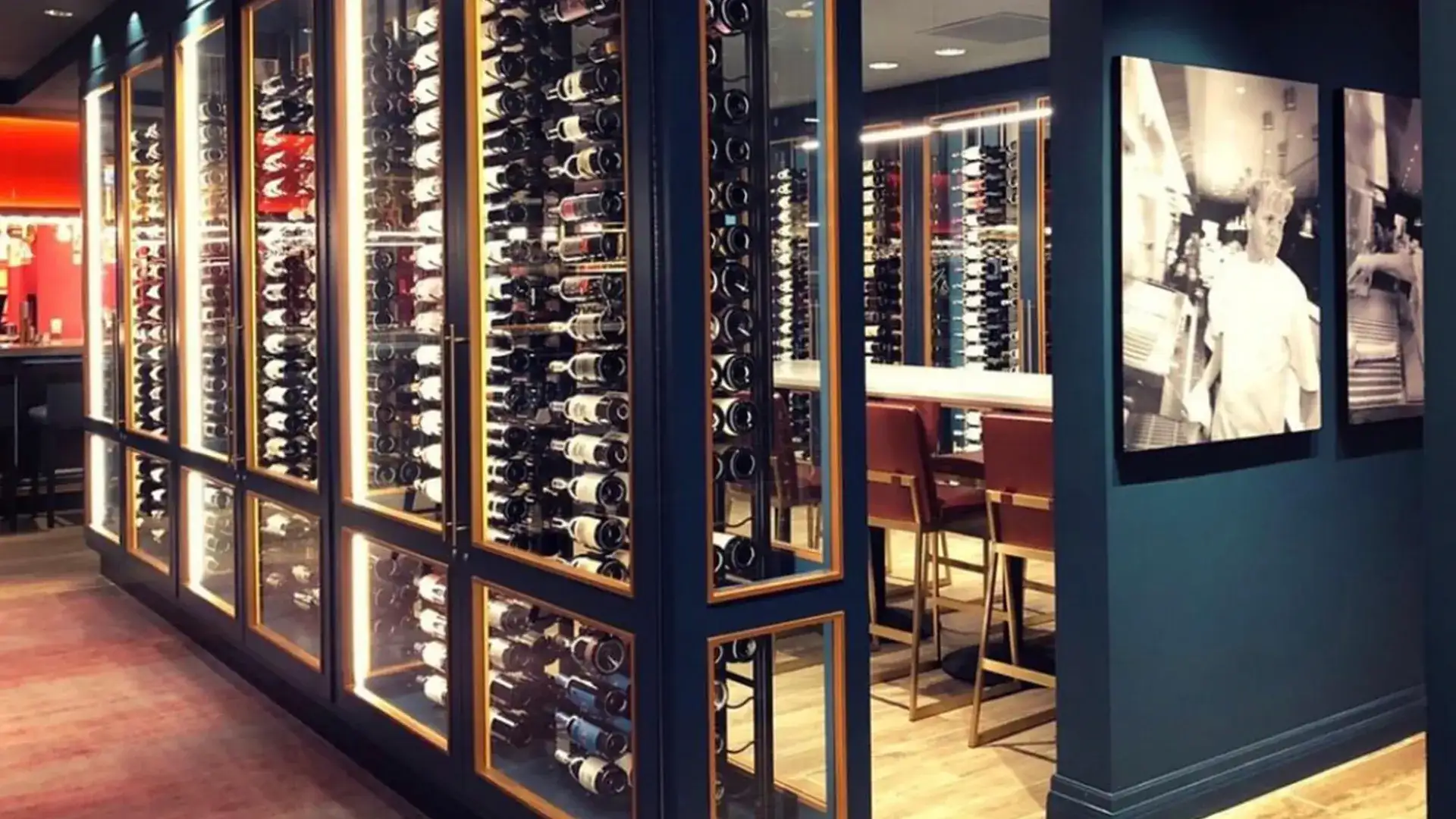 Gordon Ramsay Steak's wine cellar with tasting room