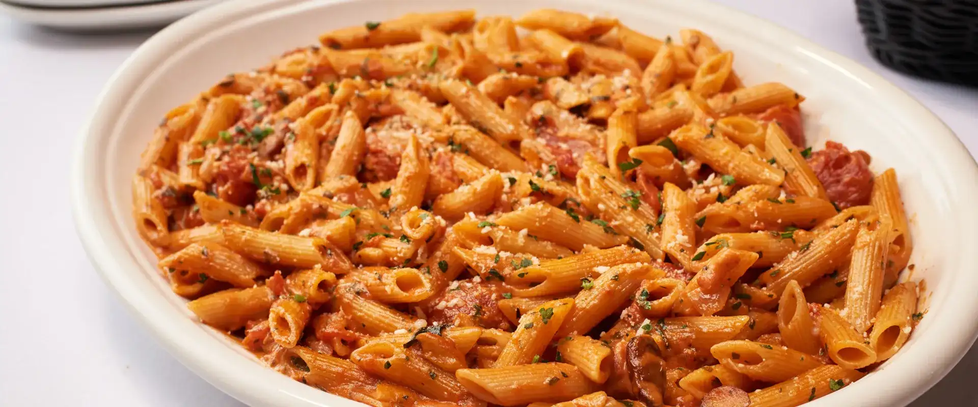 Penne Vodka in a dish
