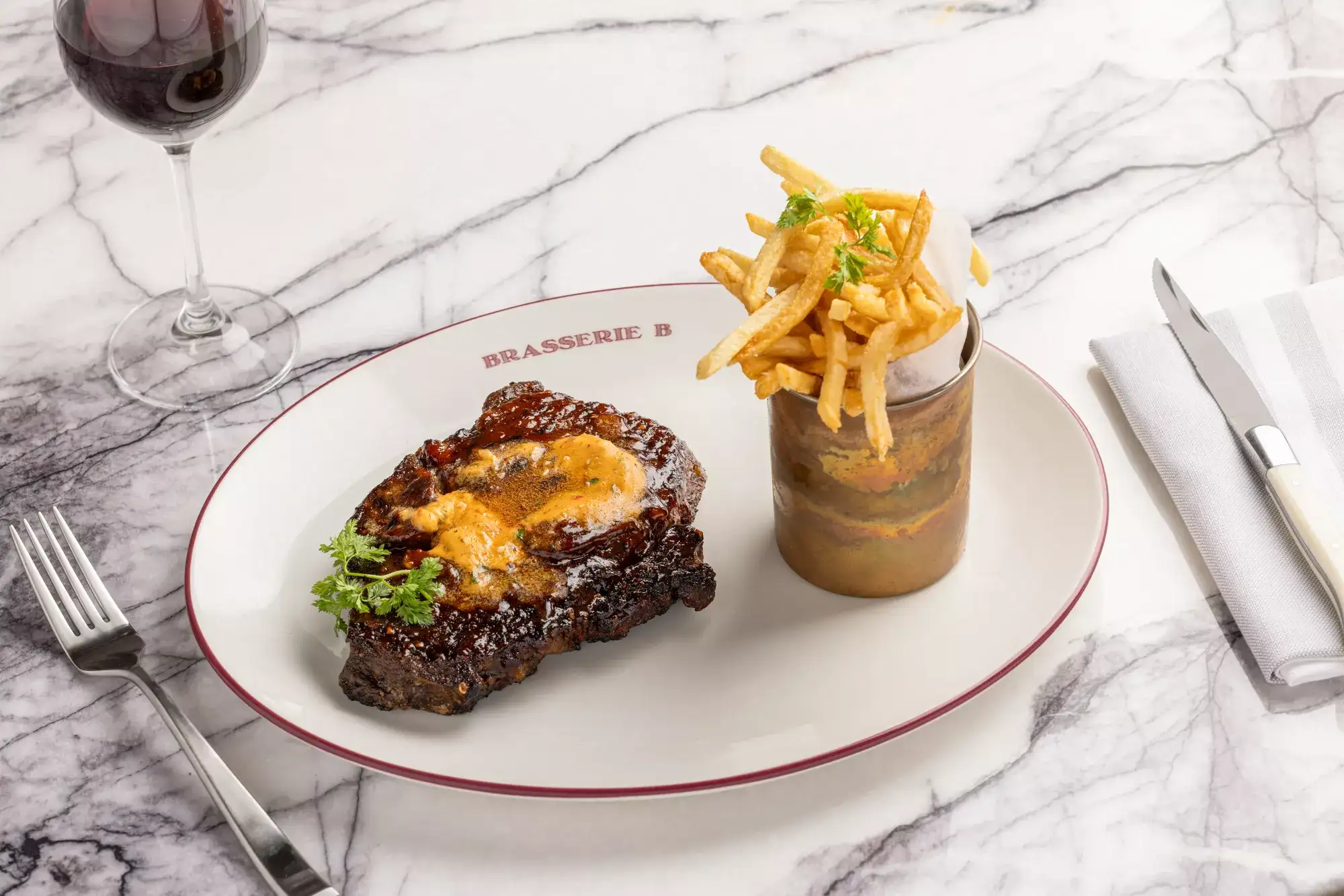 Steak and fries from Brasserie B